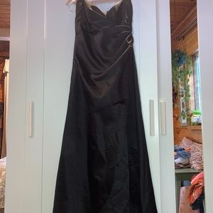 David’s Bridal Black Satin Gown